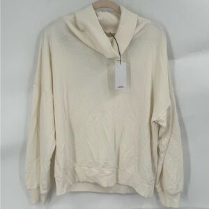 NEW Lanston Revolve Cutout Open Back Cowl Neck Athleisure Women XS Sweatshirt